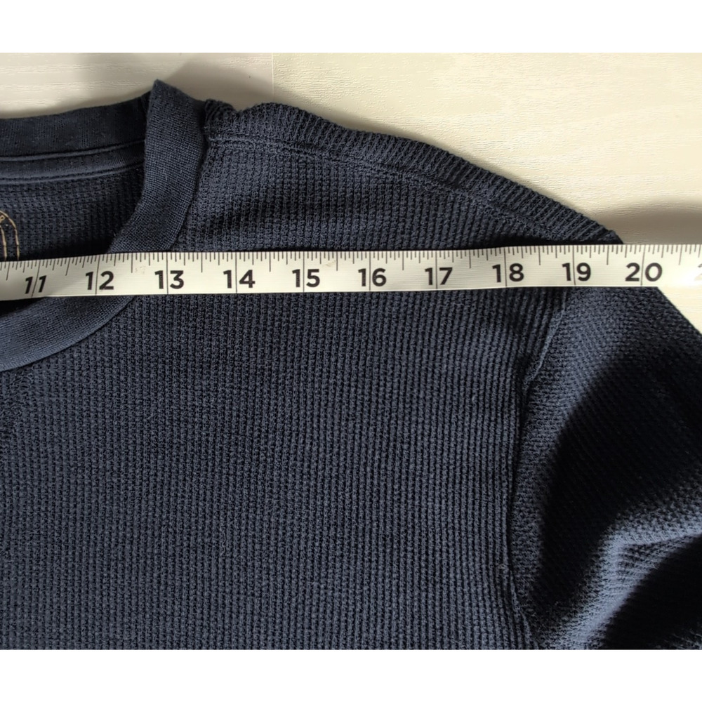 Jachs MFG Men's XL Thermal Shirt Navy Blue Waffle Knit Crewneck Long Sleeve - Picture 7 of 12